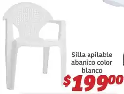Soriana Híper Silla apilable abanico color blanco oferta