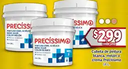 Soriana Mercado Precíssimo cubeta de pintura blanca, melón o crema oferta