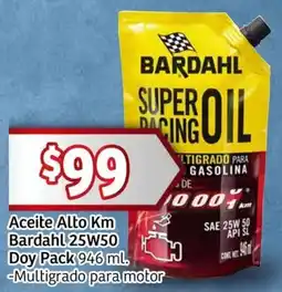 Soriana Mercado Bardahl aceite alto km oferta