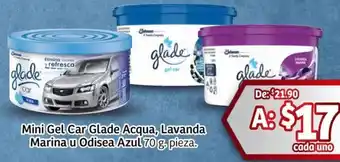 Soriana Mercado Mini gel car glade acqua, lavanda marina u odisea azul oferta