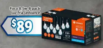 Soriana Mercado Foco 8.5w. 8 pack luz fría ledvance oferta