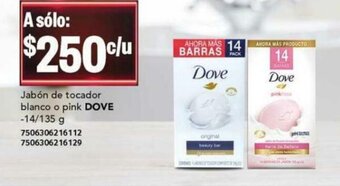 Jabon de tocador blanco o pink DOVE