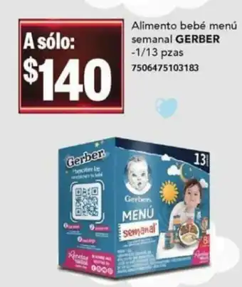 City Club Alimento Bebe Menu semanal GERBER oferta
