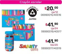 Tony Super Papelerías Crayón escolar triangular jumbo oferta