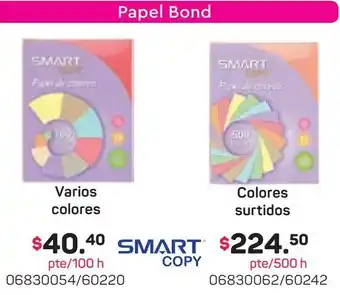 Tony Super Papelerías Papel bond varios colores oferta