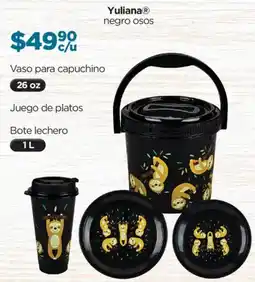 Chedraui Yuliana negro osos vaso para capuchino oferta