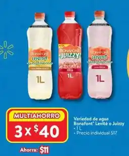 Walmart Bonafont - variedad de agua levite o juizy oferta