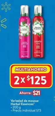 Walmart Herbal essences - variedad de mousse oferta