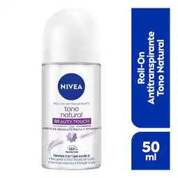 Farmacias YZA NIVEA Desodorante Aclarante Tono Natural Beauty Touch roll on 50 ml oferta