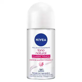 Farmacias YZA NIVEA Desodorante Aclarante Tono Natural Classic Touch roll on 50 ml oferta