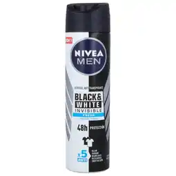 Farmacias YZA NIVEA MEN Desodorante Antimanchas, Black & White Invisible Ultimate spray 150 ml oferta