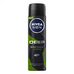 Farmacias YZA NIVEA MEN Desodorante Antibacterial, Deep Amazonia Black Carbon spray 150 ml oferta