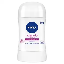 Farmacias YZA NIVEA Desodorante Aclarante Tono Natural Efecto Satín barra 50 g oferta