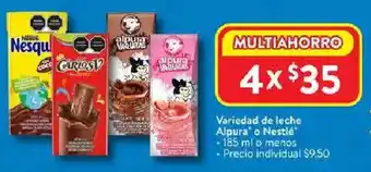 Walmart Alpura o nestlé variedad de leche oferta