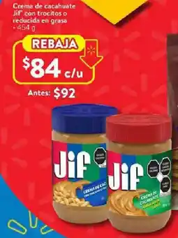 Walmart Jif crema de cacahuate con trocitos o reducida en grasa oferta