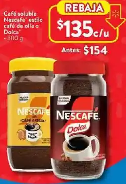 Walmart Nescafé café soluble estilo café de olla o dolca oferta