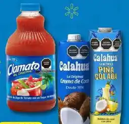 Walmart Jugo de tomate Clamato o bebida Calahua crema de coco o piña colada oferta