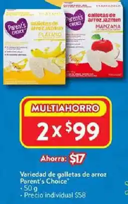 Walmart Parent's choice variedad de galletas de arroz oferta