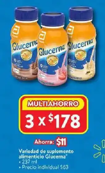 Walmart Glucerna variedad de suplemento alimenticio oferta