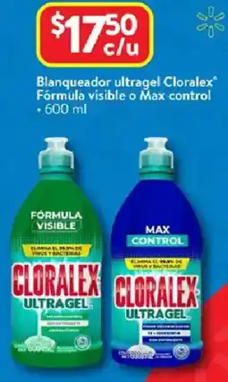 Walmart Cloralex fórmula visible o max control blanqueador ultragel oferta