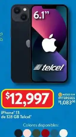 Walmart iPhone' 13 de 128 GB Telcel oferta