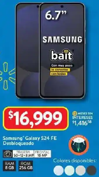 Walmart Samsung Galaxy S24 FE Desbloqueado oferta