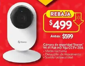 Walmart Steren cámara de seguridad wi-fi full hd fija cctv-204 oferta