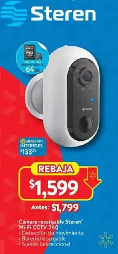 Walmart Steren cámara recargable wi-fi cctv-240 oferta