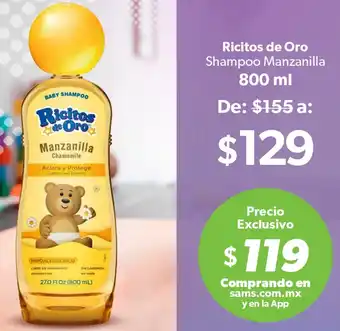 Sam's Club Ricitos de Oro Shampoo Manzanilla oferta