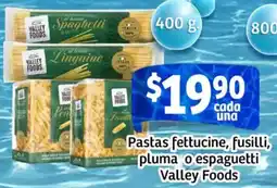 Soriana Mercado Pastas fettucine, fusilli, pluma o espaguetti valley foods oferta