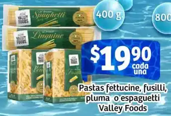 Soriana Mercado Pastas fettucine, fusilli, pluma o espaguetti valley foods oferta