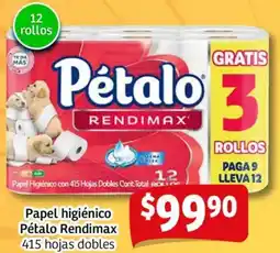 Soriana Mercado Pétalo rendimax papel papel higiénico pétalo rendimax oferta