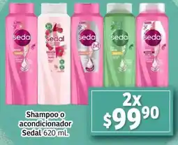 Soriana Mercado Sedal shampoo o acondicionador oferta