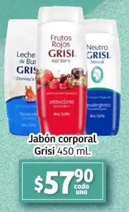 Soriana Mercado Grisi jabón corporal oferta