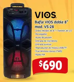 Soriana Mercado Vios bafle doble 8" oferta