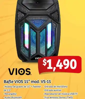 Soriana Mercado Vios bafle 15" mod. vs-15 oferta