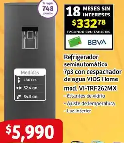 Soriana Mercado Refrigerador semiautomático oferta