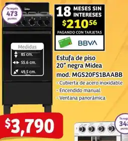 Soriana Mercado Midea estufa de piso 20" oferta