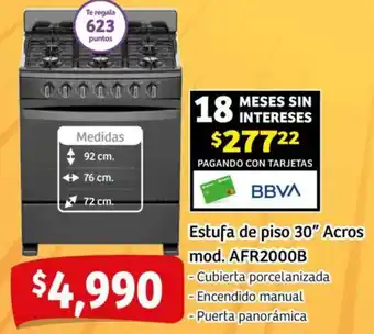 Soriana Mercado Estufa de piso 30" oferta