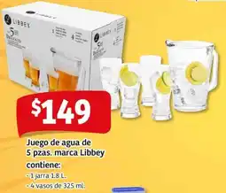 Soriana Mercado Libbey juego de agua oferta