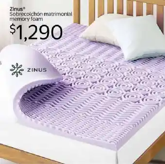 Walmart Zinus sobrecolchón matrimonial memory foam oferta