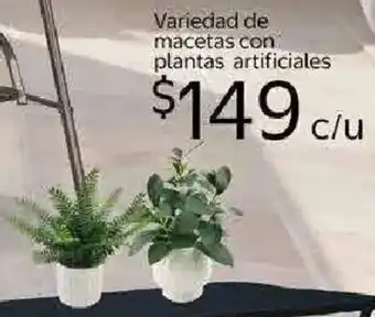 Walmart Variedad de macetas con plantas artificiales oferta