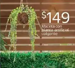 Walmart Maceta con blanta artificial colgante oferta