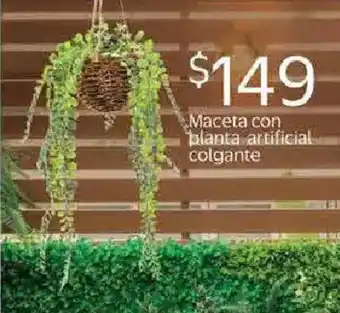 Walmart Maceta con blanta artificial colgante oferta