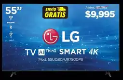 Chedraui Lg tv al thin smart 4k 55" oferta