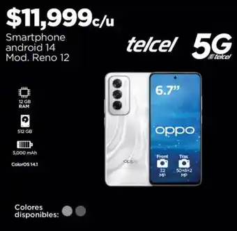 Chedraui Oppo smartphone android 14 mod. reno 12 oferta