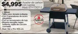 Chedraui Asador de carbón con ruedas oferta