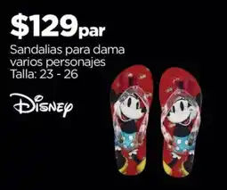 Chedraui Sandalias para dama varios personajes oferta