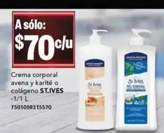 Crema corporal Avena y karite o colageno ST.IVES