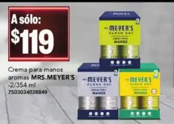 Crema para manos aromas MRS. MEYER'S